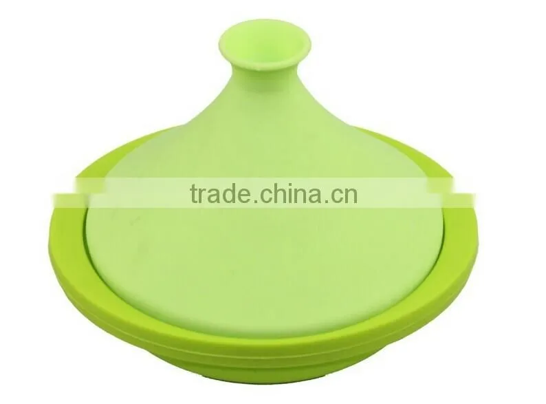 Silicone microwave cooking handle bowl silicone rubber food steamer with cover