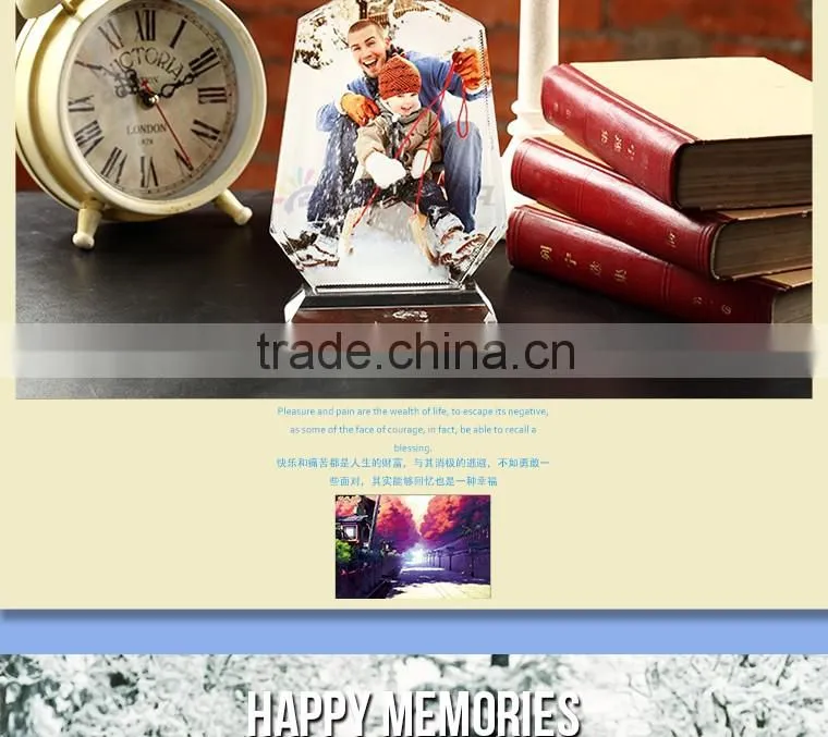 Sunmeta Wholesale Blank Sublimation 3D Crystal Photo Frame