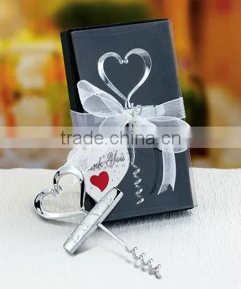 Heart Shaped Wine Corkscrew wine bottle opener Wedding Favors