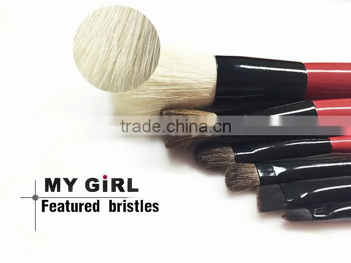 MY GIRL Hot selling cosmetic brush profession makeup brush low price packaging with Sexy small bag cosmetic brush set