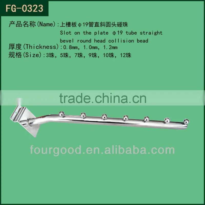 fit on channle chrome tube Foshan factory store wall display hook