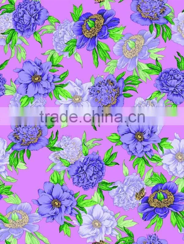 2015 Newest printed floral design pvcplastic table cover with lace/waved/straight edge
