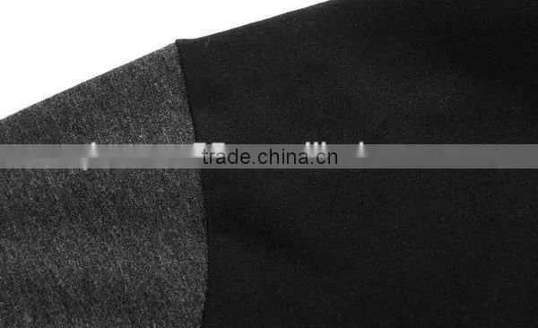 cotton transfer spring long sleeve cool men slim fit black t-shirt