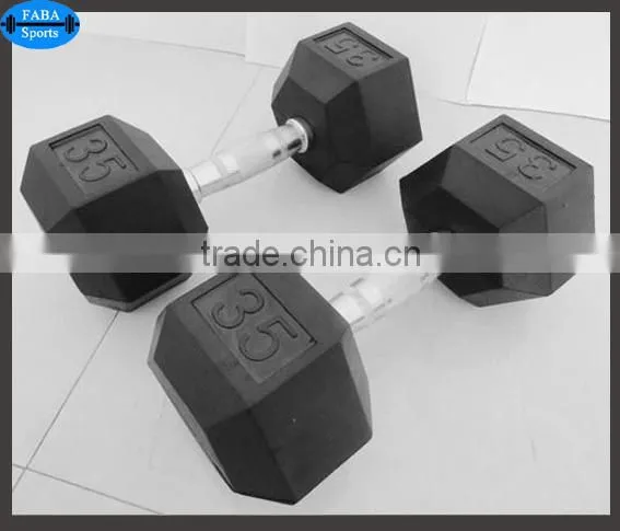 Premium quality fitness rubber coated Hex Dumbell