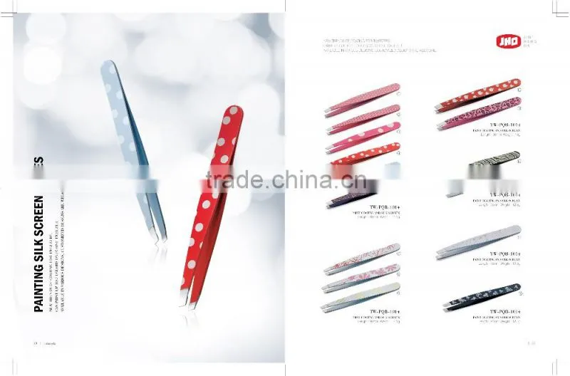Colorful painting finish silk screen pattern tweezer