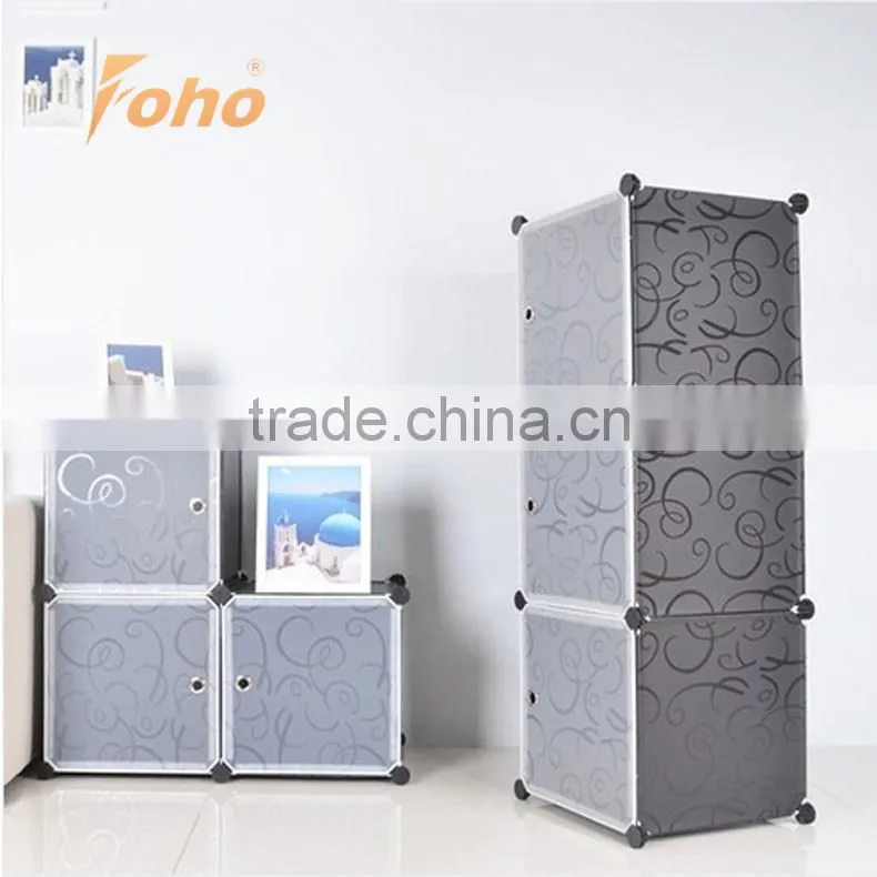 3 cubes eco-friendly plasti cube storage organizer with PP panel and connector FH-AL0014-3