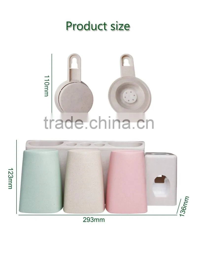 Toothpaste Dispenser Toothpaste Holder Wall Mounted Dustproof Automatic Toothbrush Holder