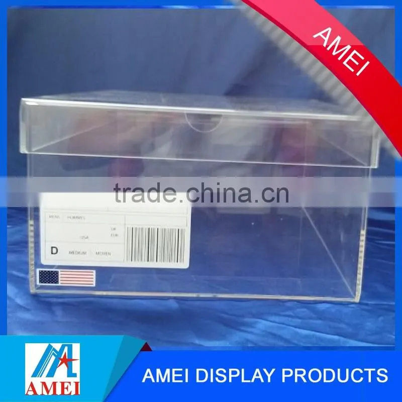 2016 Visible Dustproof acrylic nike shoes display box with label
