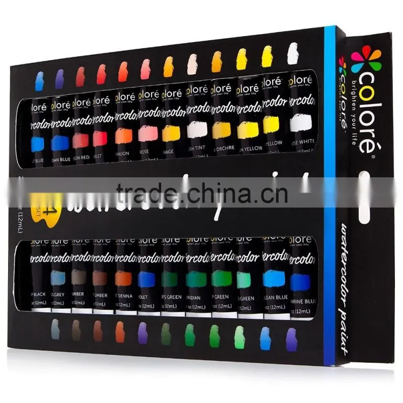 18 color watercolor paint set 12ml