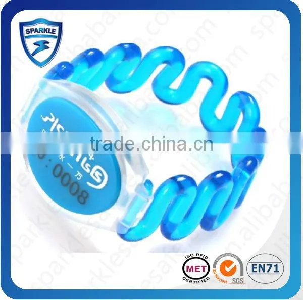 Customized Flexible plastic tk4100 rfid wristbands for Event access control