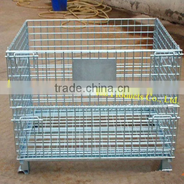 Wire Mesh Containers, Mesh Container, Wire Container for Industrial Warehouse Storage Foldable(Collapsible) &Stackable