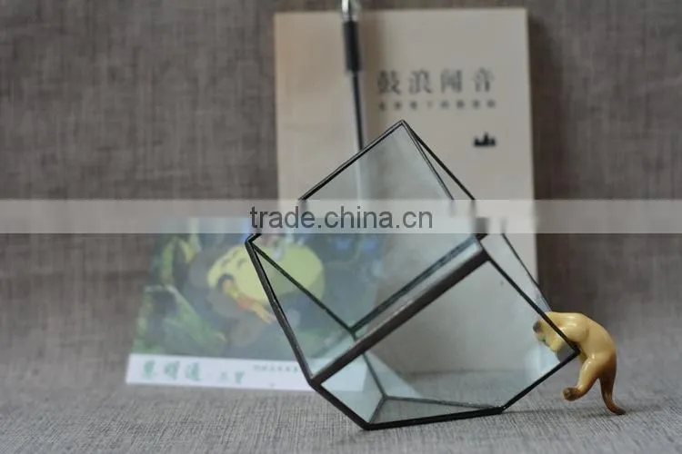 Indoor decorative plant geometric glass errarium for plant holder