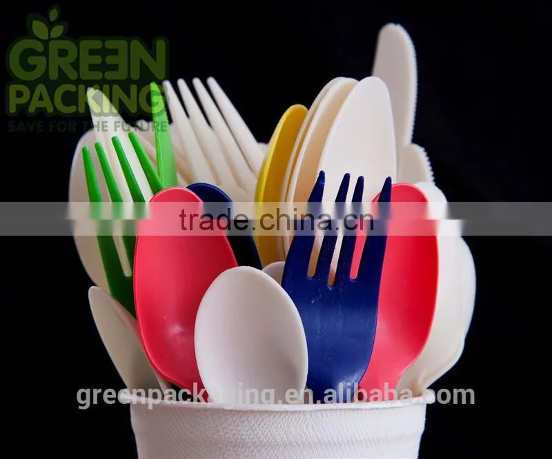 Disposable dinner custom printed disposable cutlery spoons forks and knifes HLF01