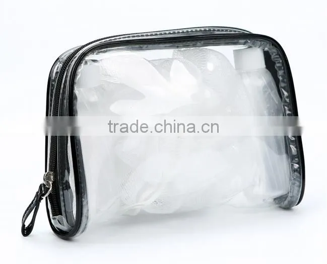 Store More Black Frame Durable Travel Handled Cosmetic Bag with Metal Zipper