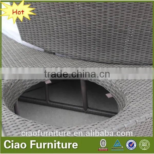 Garden furniture rattan gazebo with waterproof fabric