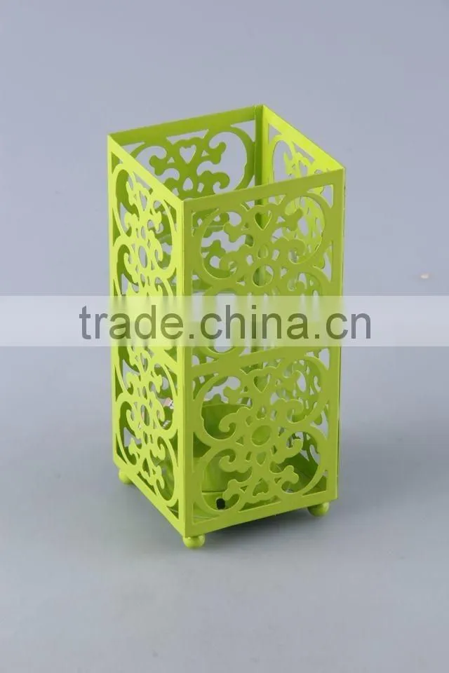 Home Decoration Candlestick/hollow out Design Iron+Glass Candle Holder