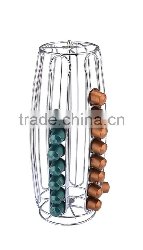 Mental Rotating Nespresso Coffee Capsule Holder,60 capsules capacity