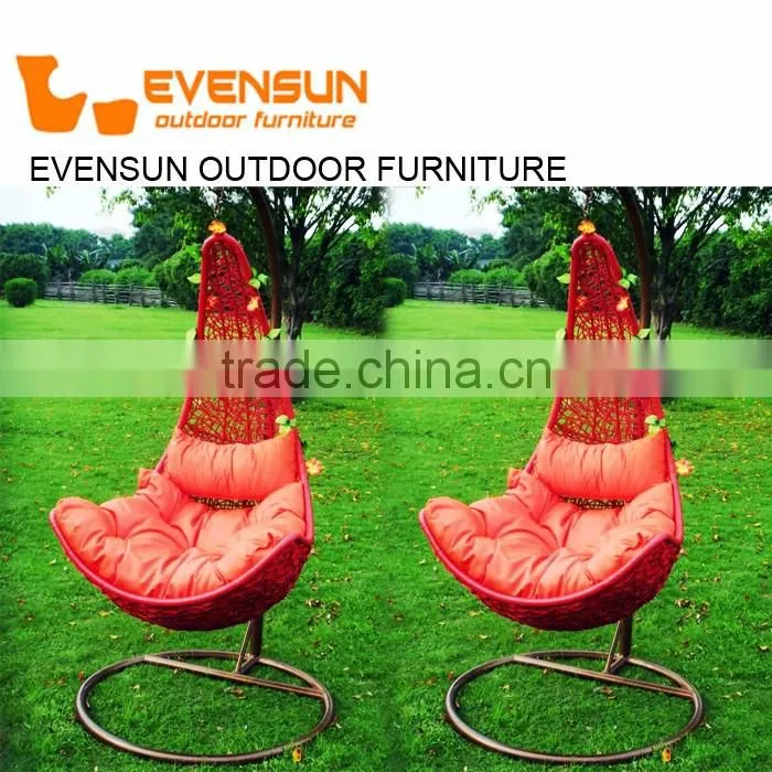 China EVENSUN manufacturer Outdoor furniture Wicker Garden kid's patio swing chair