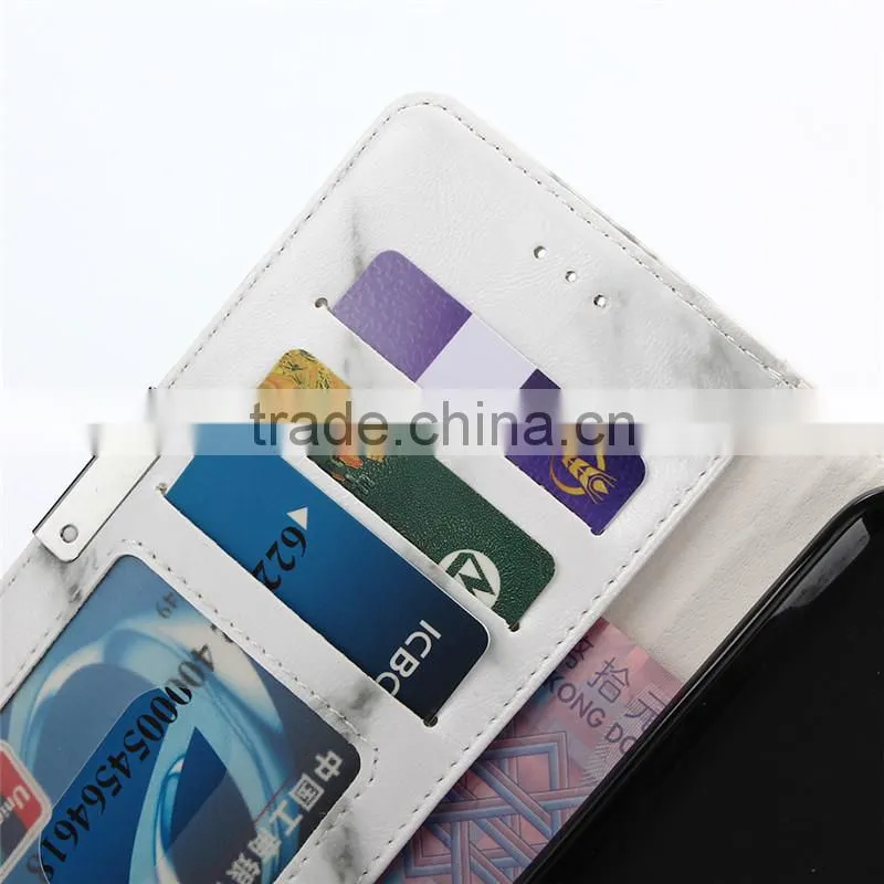 Noble design high quality marble PU card bumper/pocket cell phone case for HTC