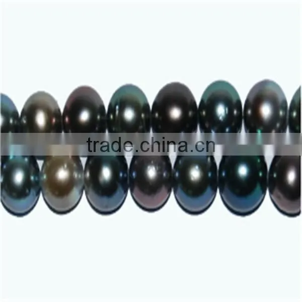 AAA 12-14mm black color round Tahitian pearl strand