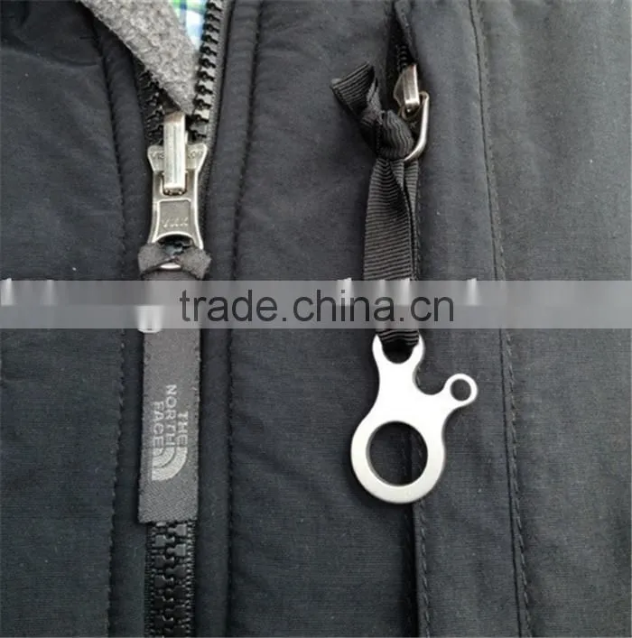 Outdoor Emergency Survival Stainless Steel 3 Hole Rope Knotting Buckle
