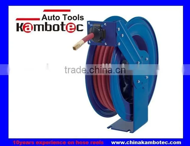 Spring driven stainless steel hose reel for sea shore environment
