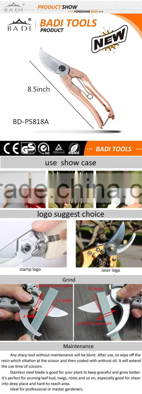 8-inch Garden Hand Pruners grafting tools