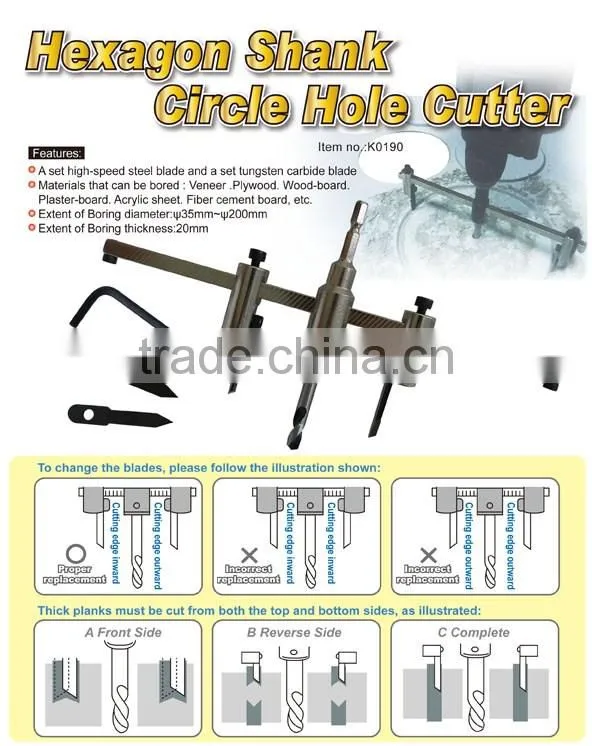 Hexagon Shank Circle Hole Cutter
