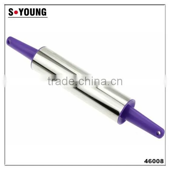 46018 silicone dough pastry flour rolling pin with wooden handle