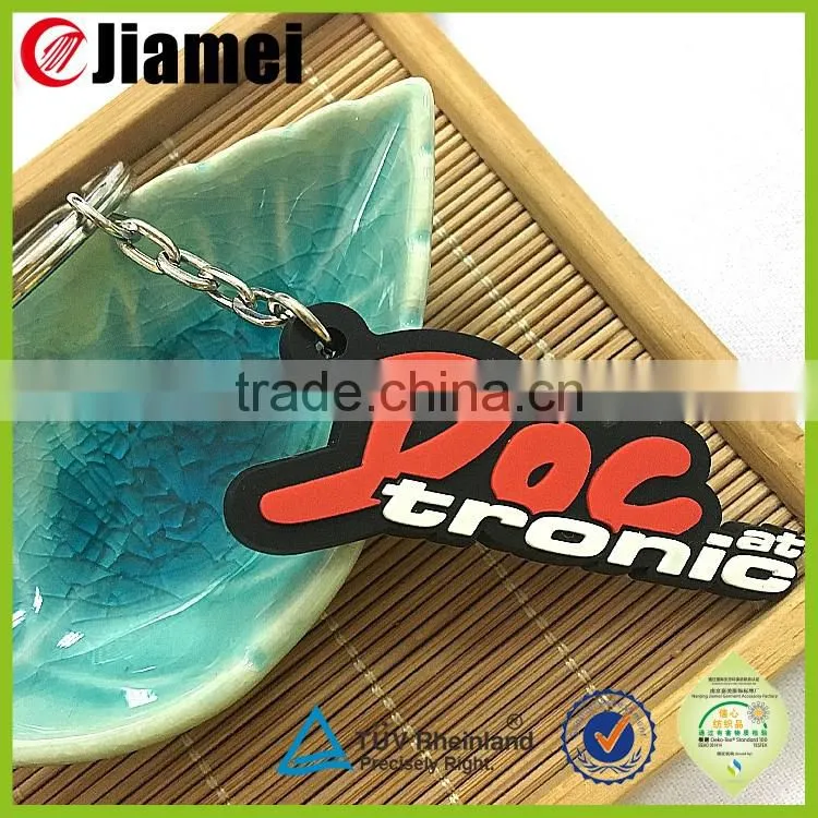 Custom rubber company gift one side pvc keychain custom