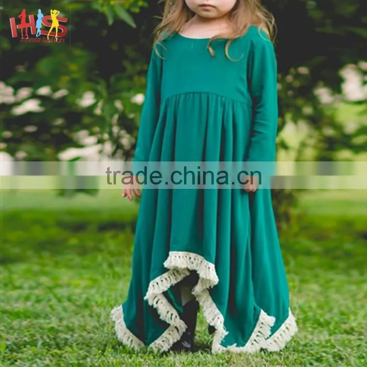 2017 Baby Girl Party Children Frocks Designs Fringe Flare Long Frocks Designs