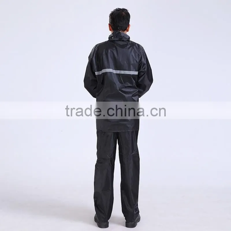 HIGH QUALITY PVC RAIN COAT WATERPROOF JACKET SUIT WITH WARNING SIGNS