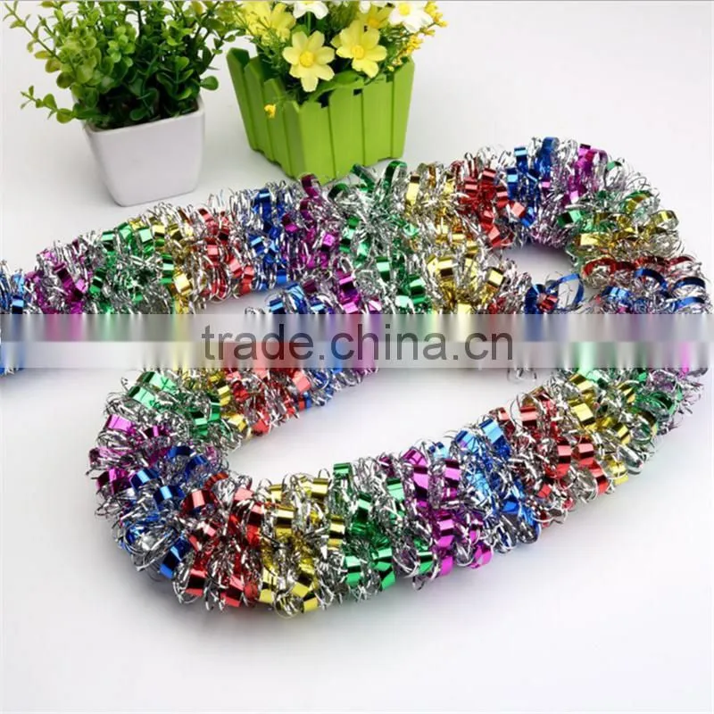 Cheap colorful christmas tinsel garland tree decorations wedding decorative garland