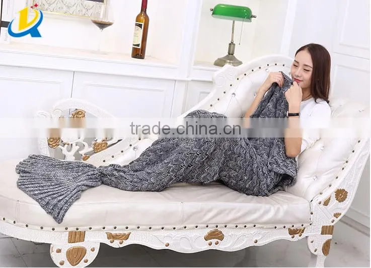 wholesale knitted crochet mermaid tail blanket mermaid tail sleeping bag