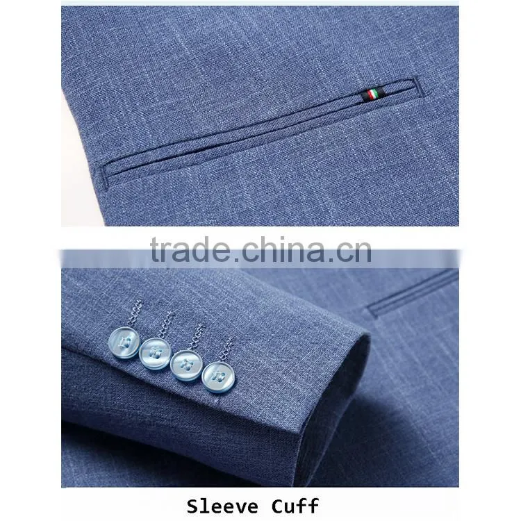 Wholesale Latest Design Royal Mens Fashion 2 Button Blue Suit Jacket Blazer With Sleeve Cuff