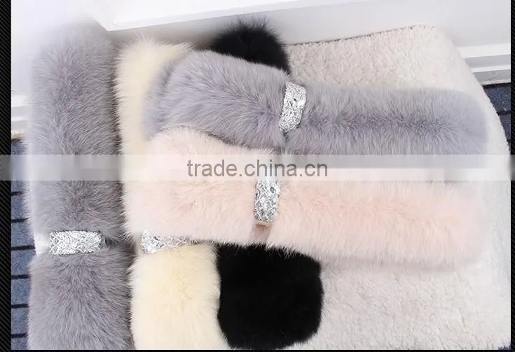Fashion Women Scarves Winter 2016 High Quality Natural Fox Fur Scarf Collar Cute Girls Real Fur Wraps Scarves