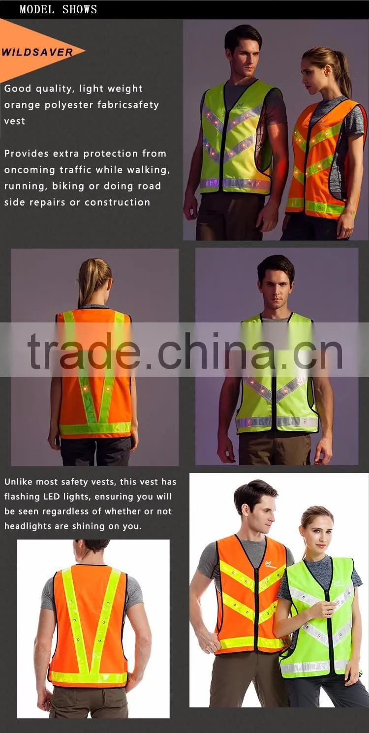 Hi Vis Security Flashing Warning Road Uniform Vest for Mens