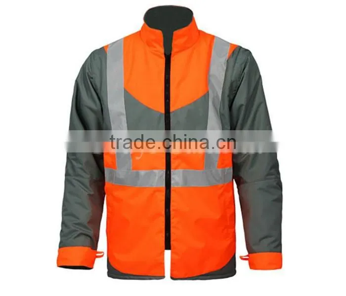 Hi-Vis two tone waterproof reflective taped winter workwear jacket