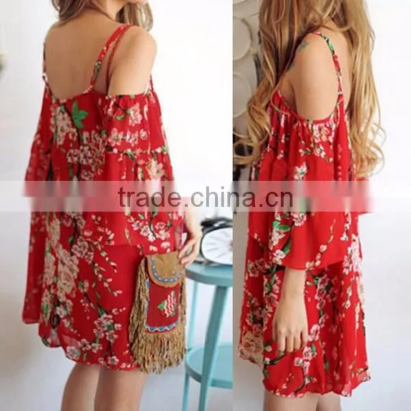 2016 hot sale red off shoulder slip dresses