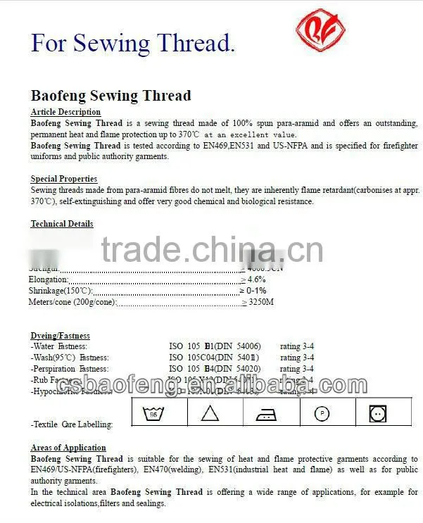Twaron/Teijin Sewing Thread