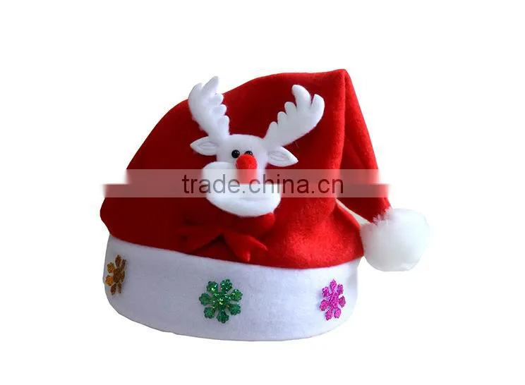 Snow Man Deer Santa Claus Shaped Christmas Hat With Light For Children and Adult