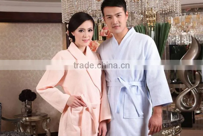 Comfortable and cheap waffle bathrobe for couple