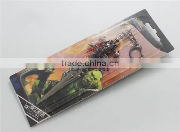 Hot sale world of warcrafts metal weapon keychains wowtheme souvenir key chain