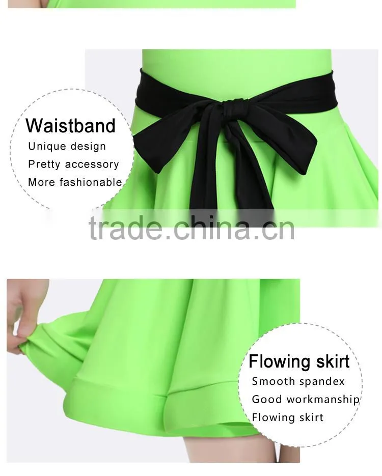 Summer Children's Latin Dance Dress Girls round neck Rumba Tango Sasa Samba ballroom performance costume