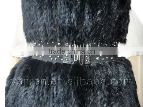 YRFUR YR016 Various Color Available Fur Vest/Cropped Hand Knit Rabbit Fur Vest