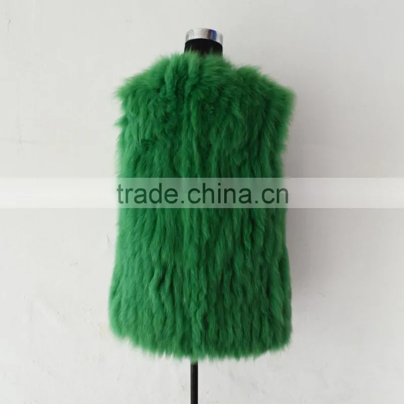 SJ243-07 OEM Service Bright Green Fashion Girl Coat Vest Short Design