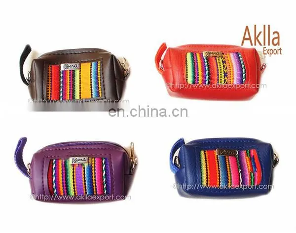 Beautiful Aguayo Coin Purses of Peruvian Blanket and Synthetic Leather