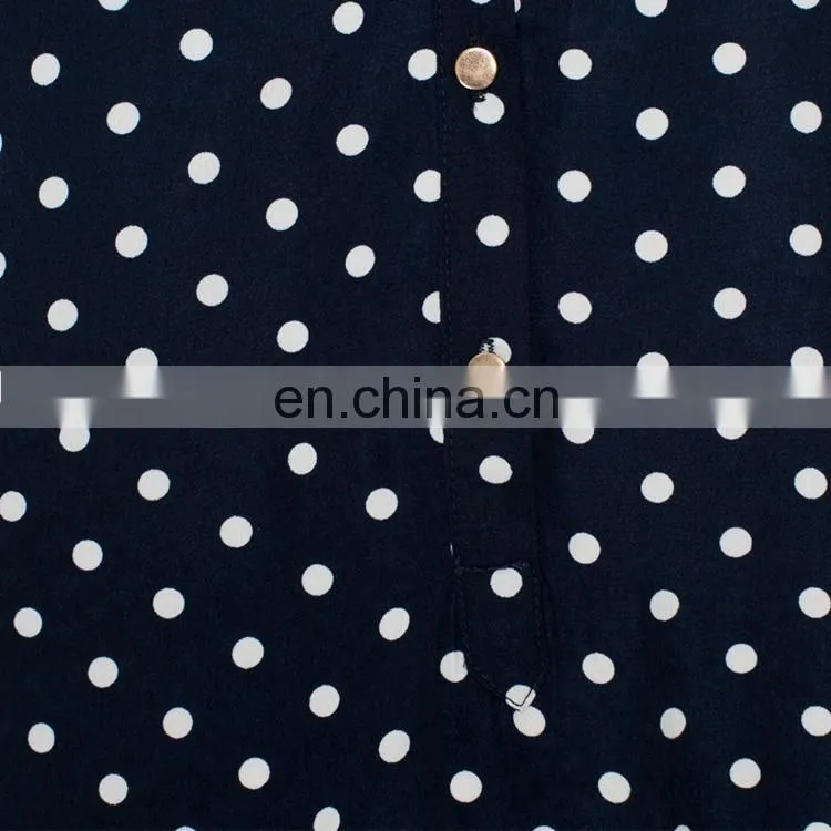 Long sleeve white dot printing online shopping india lady dress shirt