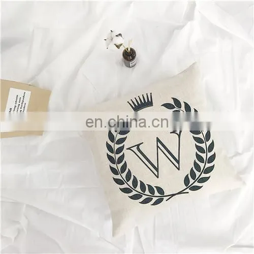 The letter Cotton Linen Plain Custom Printing Cushion covers