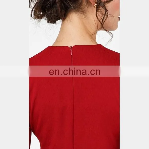 Modern islamic clothing wholesale fashion ruffle design long bell sleeve baju kurung